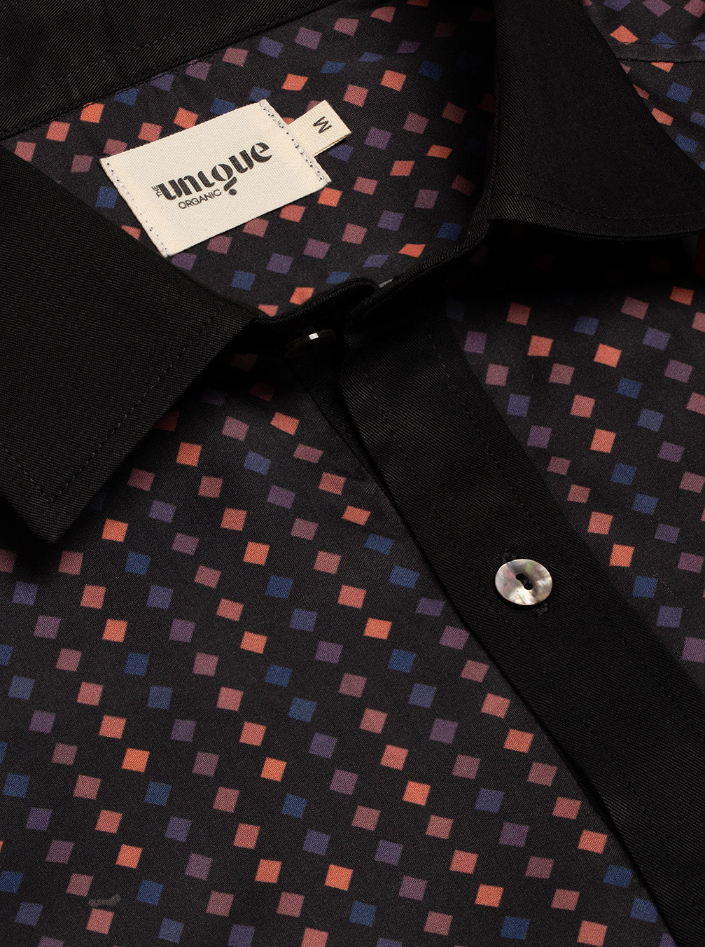 Biodegradable Low Neck Black Collar Shirt